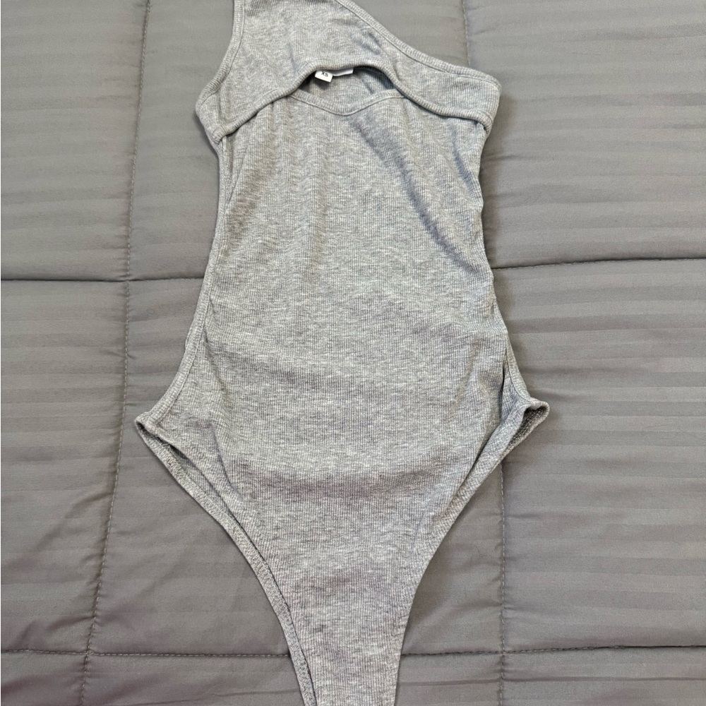 Superdown Gray Women’s Cut Out Ribbed Bodysuits XS